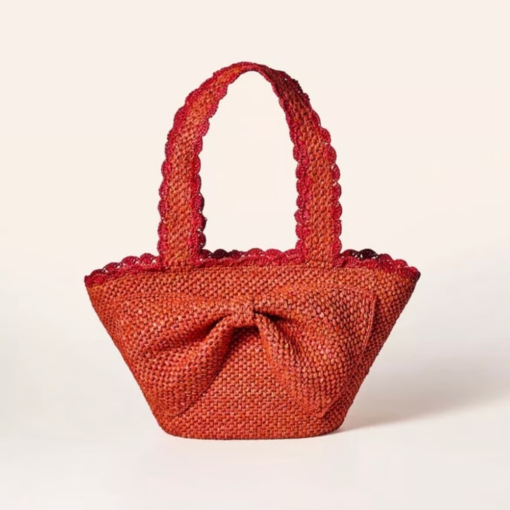 NWT kate spade new york Raffia Bow Tote Bag